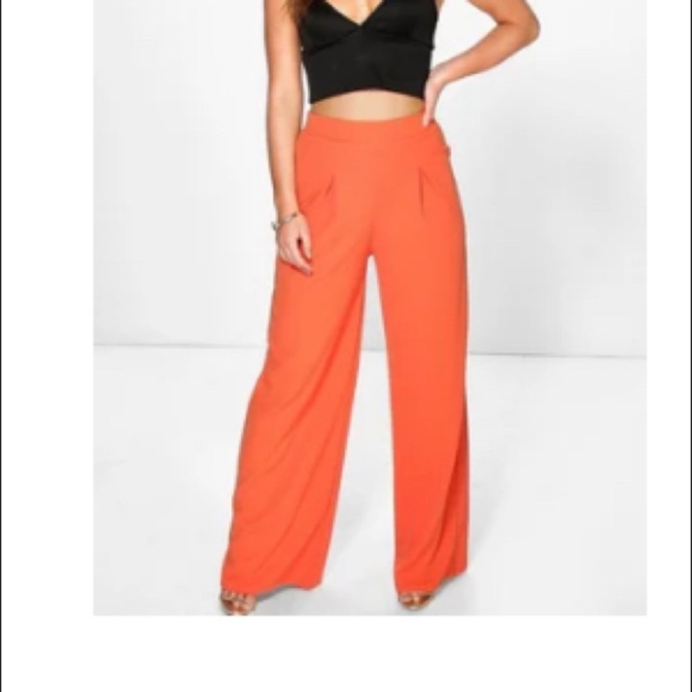 Petite Wide Leg Pleat Pants